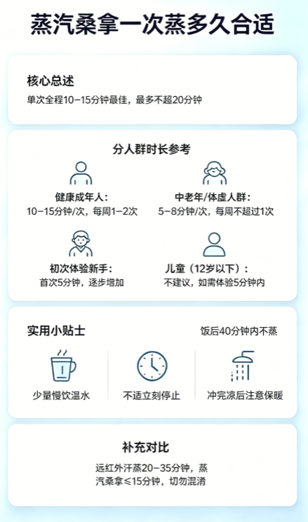 蒸汽桑拿一次蒸多久合适